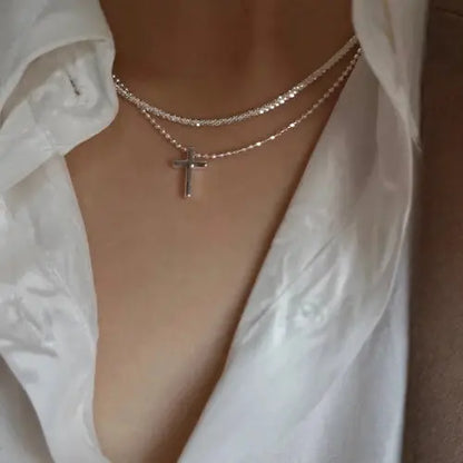 View details for Silver Color Sparkling Necklace For Women Trendy Clavicle Chain Choker