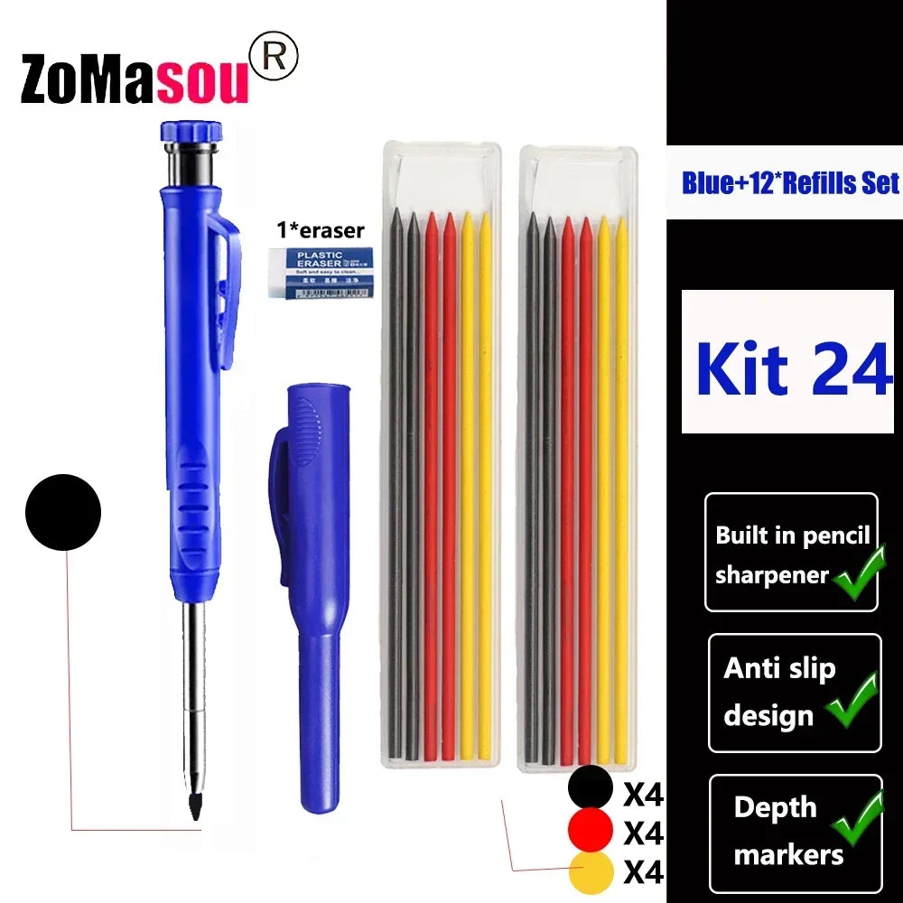 PrecisionMark Carpenter Pencil: Sharp Lines, Every Time! Zomasou Factory Store