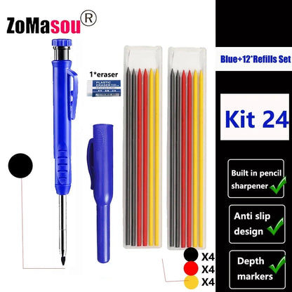 PrecisionMark Carpenter Pencil: Sharp Lines, Every Time! Zomasou Factory Store
