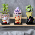 Solar Waving Lucky Cat: Eco-Friendly Maneki Neko for Home and Office Good Fortune ACCHAMP Store