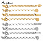10pcs Gold Stainless Steel Extender Chains with Lobster Clasps for Jewelry Making