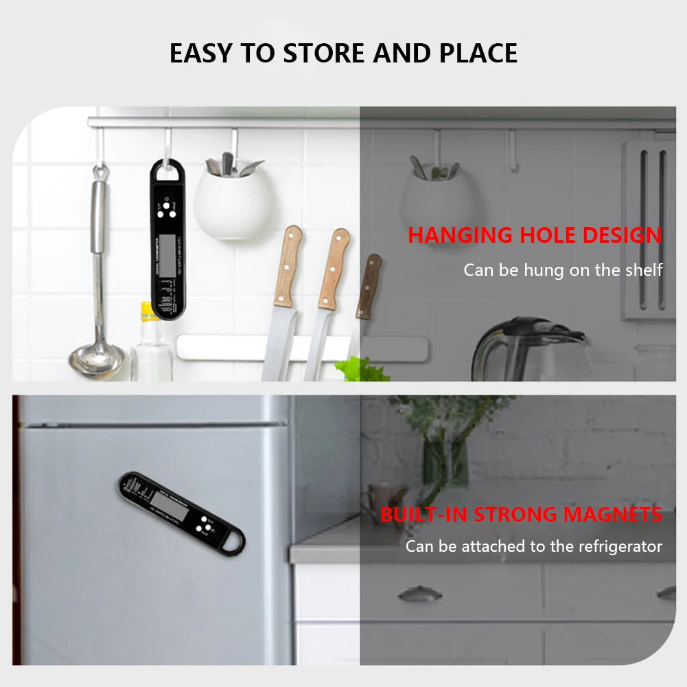 Digital Meat Thermometer Instant Read Food Thermometer with Foldable Probe Candy Thermometer for Kitchen Baking BBQ