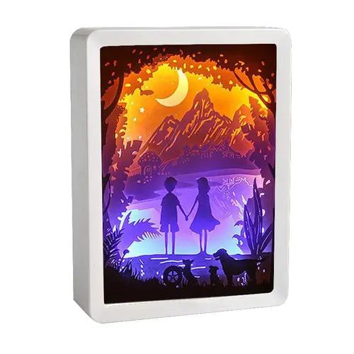 Howl's Moving Castle Anime Paper-Cut Light Decor - 3D Shadow Box Lamp