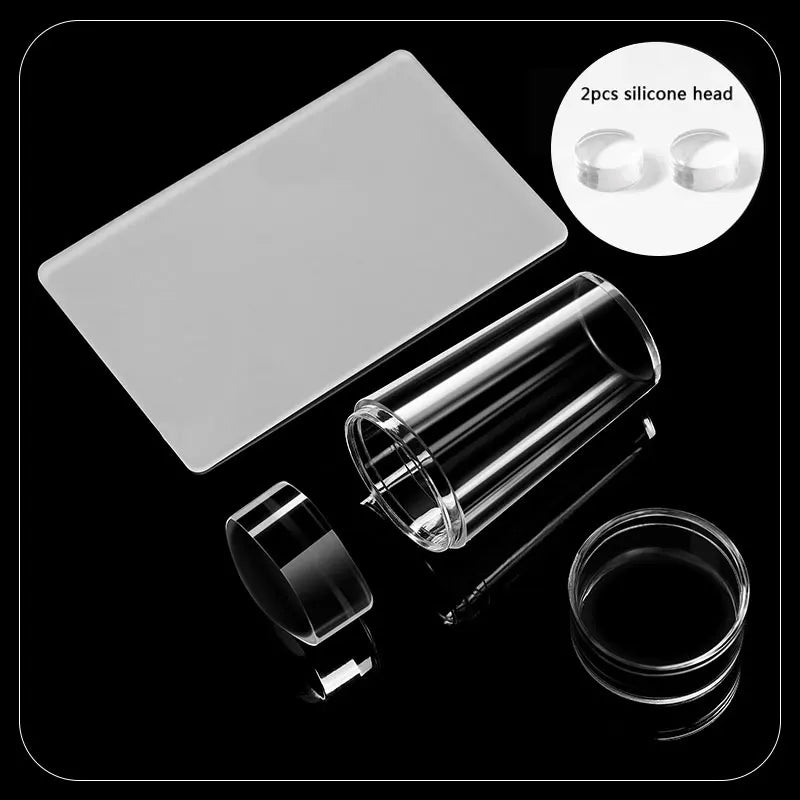 Jelly Silicone Transparent Nail Stamper Set with Scraper Stone's Store
