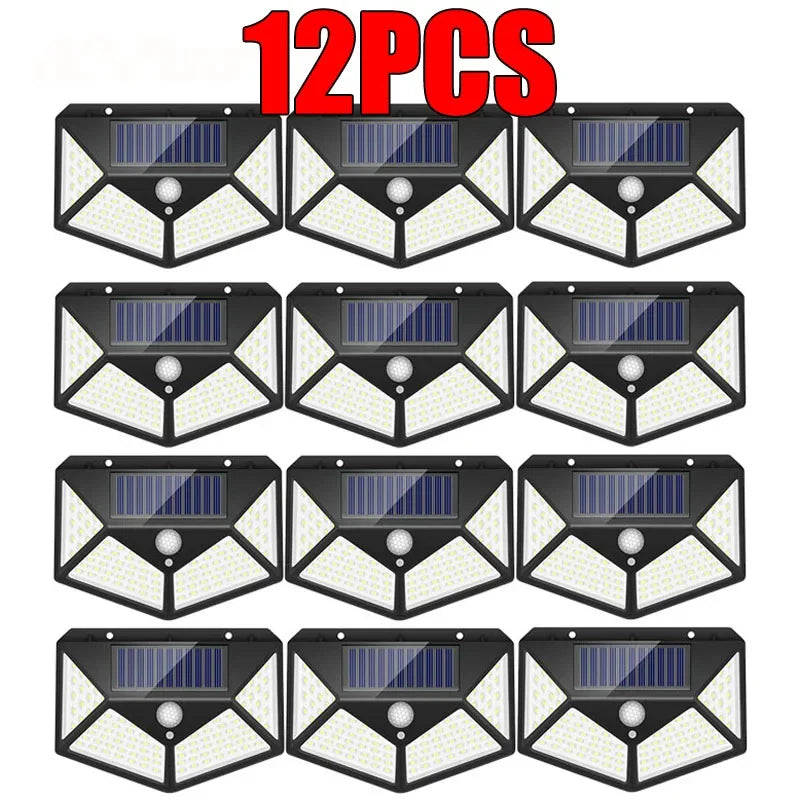 New Upgrade Solar Street Light 12/8/6/4/2/1Pcs Outdoor Solar Wall Lamp PIR Motion Sensor Powered Sunlight for Garden Courtyard