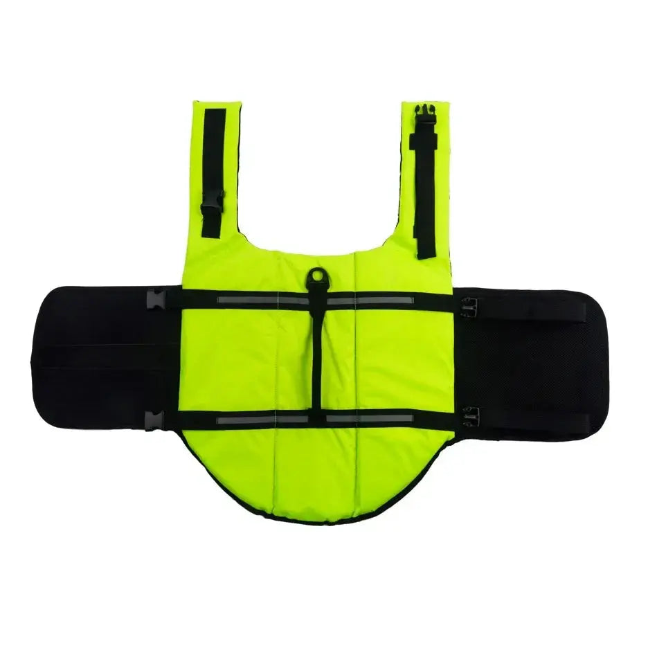 Dog Inflatable Swimsuit Easy to Carry Pet Life Jacket with Pump, Size: Chocolate Chronos
