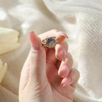 2pc/set Summer Couple Ring Set Sky Blue Sparkling Moon and Sun Ring