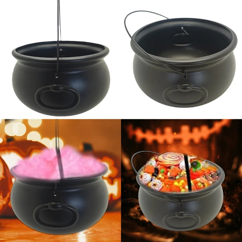 Oversized Witches Cauldron Kettle Candy Container 12" Sweets Bowl Bucket Halloween Party Accessories and Decoration