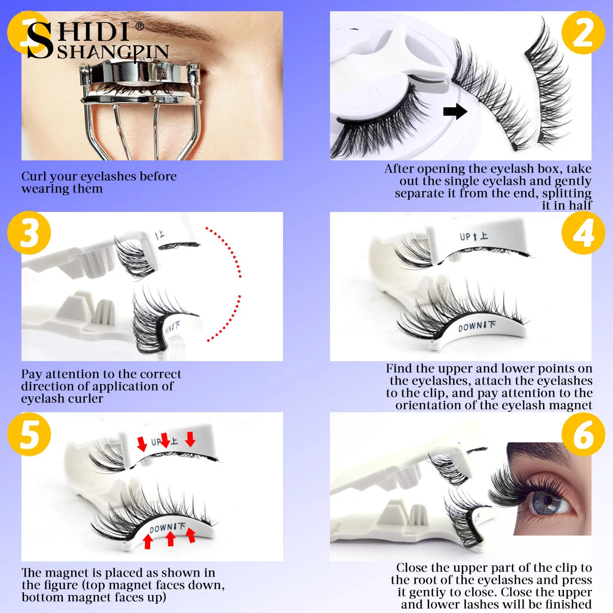 1 Pair Reusable Magnetic Eyelashes Tweezers Set Faux Mink Lashes Handmade 3D Natural False Eyelashes and Magnetic Tweezers Set