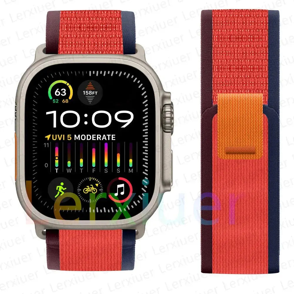 For Apple Watch Series 10 46mm Nylon Loop Magnetic Buckle Watch Band(Smoke Purple) Elegant-Straps Store