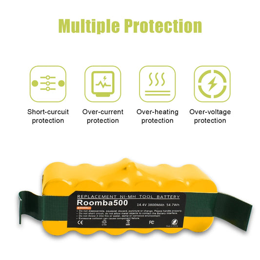 14.4V 5000mAh For iRobot Roomba Battery 500 600 700 800 900 595 620 650 780 890 Battery For Roomba Vacuum Cleaner Battery Battery Burst Store