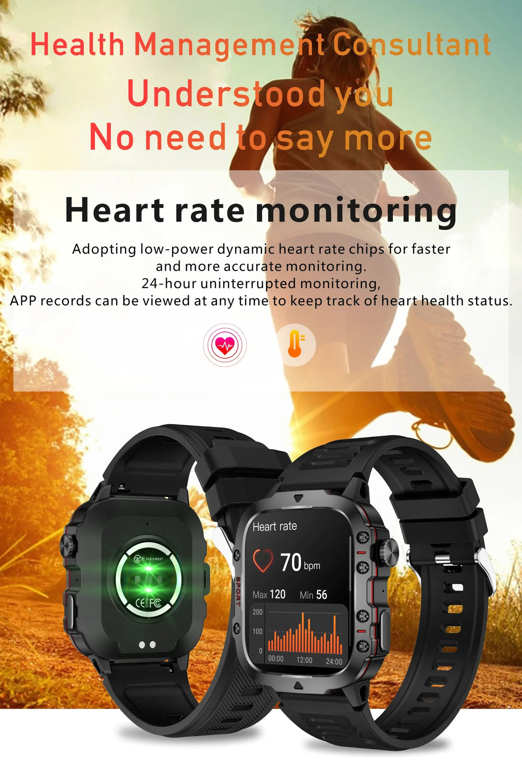 Smart Watch for Xiaomi Military GPS Tracker Men IP68 5ATM Outdoor Sports Fitness Tracker Health Monitor 1.96" BT Call Smartwatch LIGE SmartWatch Official Store