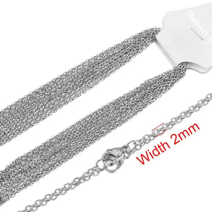 10pcs Stainless Steel Necklace Cuban Chains Hypoallergenic Rolo Link