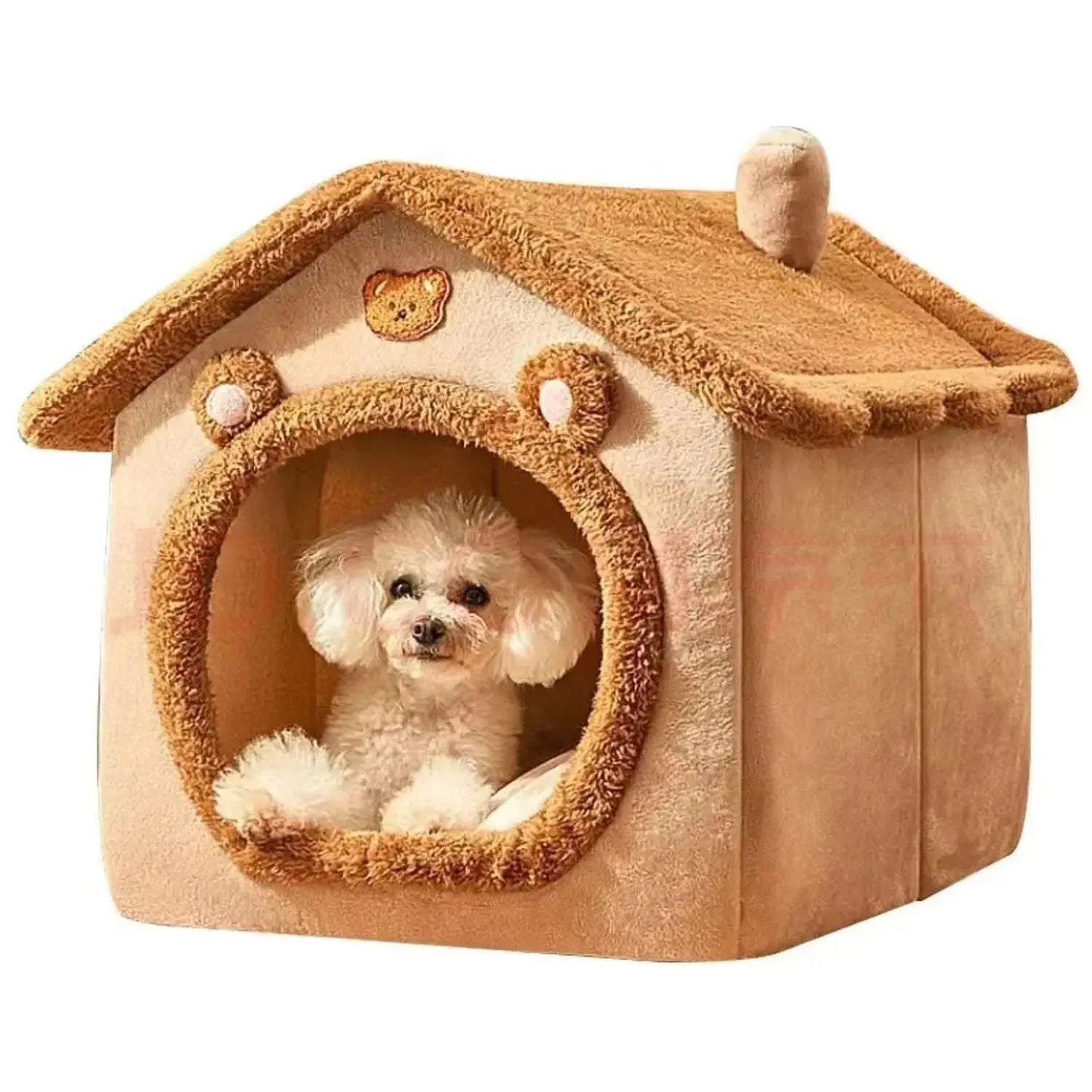 Cartoon House Pet Bed – Arctic Fleece & Plush, Removable & Washable, Ideal for Cats & Small Dogs Shop1103328158 Store