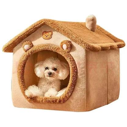 Cartoon House Pet Bed – Arctic Fleece & Plush, Removable & Washable, Ideal for Cats & Small Dogs Shop1103328158 Store
