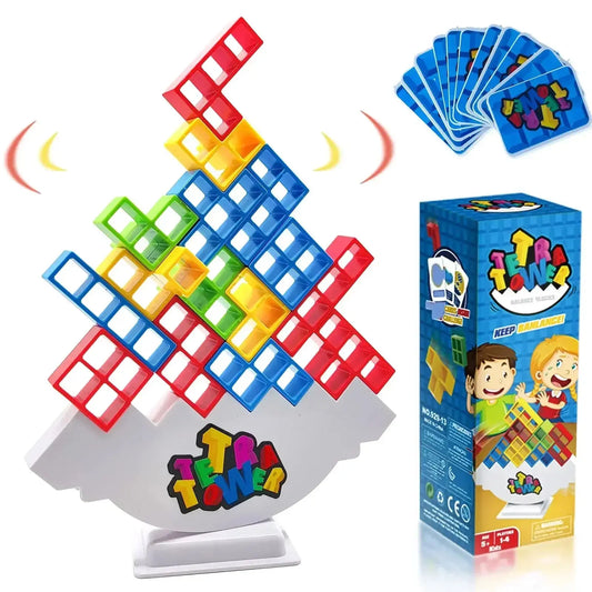 Tetra Tower Balancing Stacking Toys Board Games for Kids & Adults