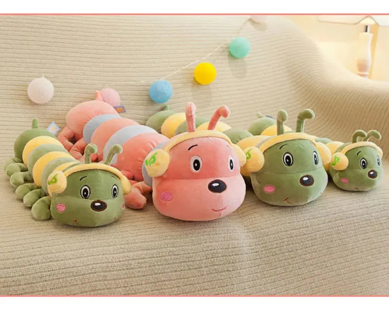 [Novedad] 40~90cm colorido de peluche de oruga de dibujos animados, muñeco suave y cómodo