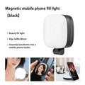 Luz de relleno magnética para selfis de teléfono móvil, fotografía en vivo, mini espejo de maquillaje portátil, luz LED plegable de bolsillo, soporte para teléfono móvil