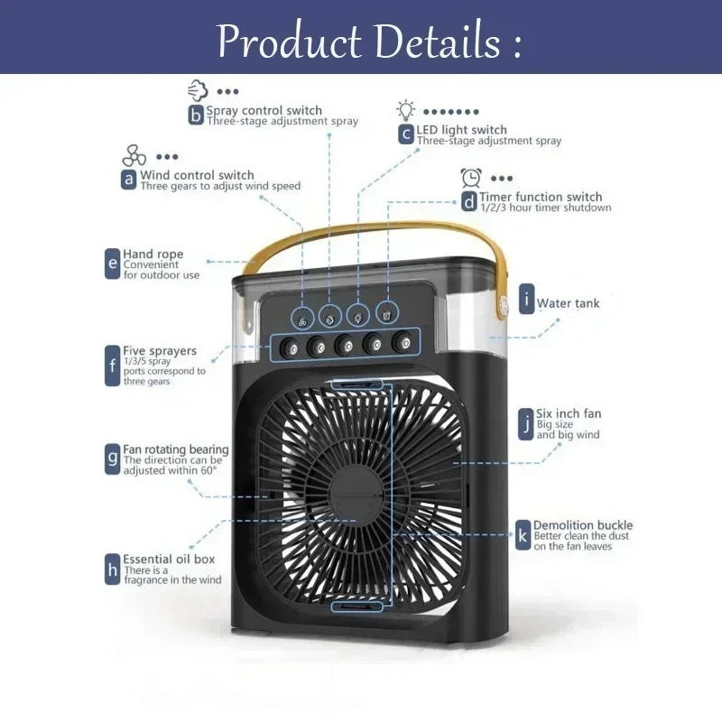 3 In 1 Portable Humidifier Fan Mini Air Conditioners 3C Digital Club Store