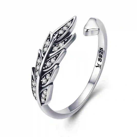 Adjustable Rings Real 925 Sterling Silver Stackable Engagement Zircon Open Size Rings For Women Jewelry big nose Official Store