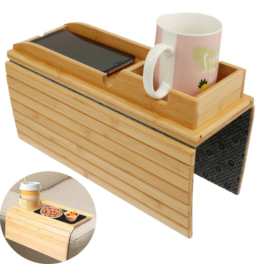 SipEase™ Wooden Couch Cup Holder – Spill-Free Relaxation