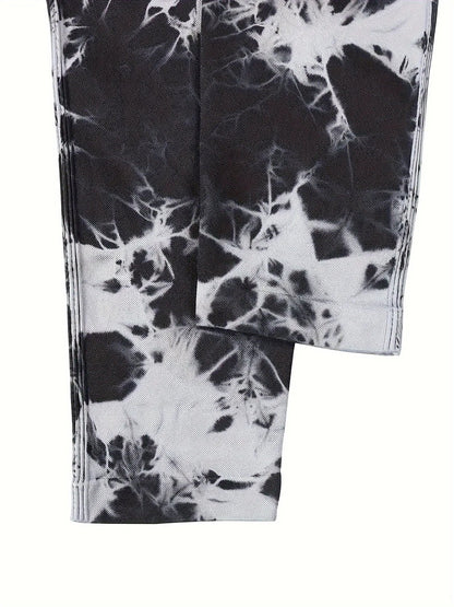 Leggings de gimnasio sin costuras para levantar la cadera, pantalones de yoga tie-dye, mallas de ejercicio para mujer, pantalones de entrenamiento de cintura alta con control de abdomen