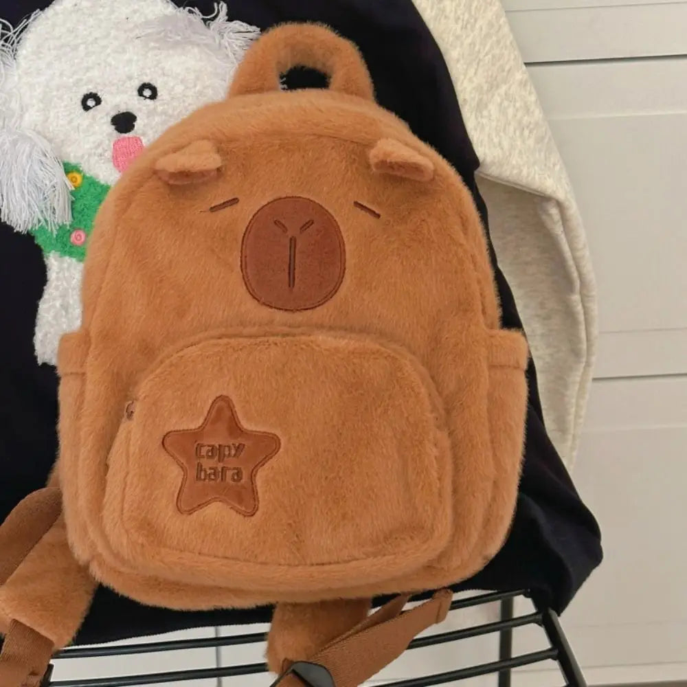Funny Capybara Plush Backpack