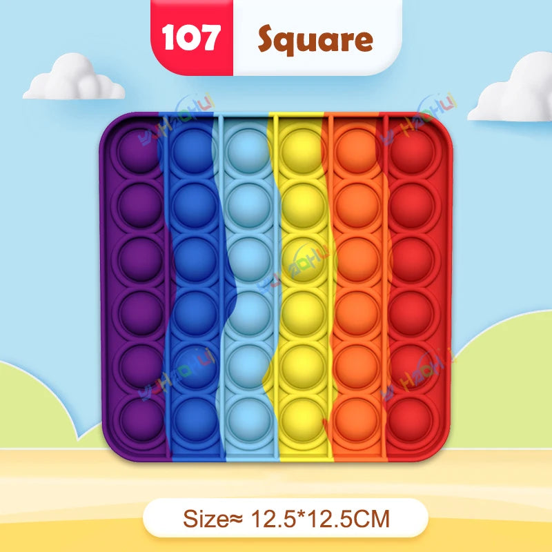 Rainbow Pop Push Bubblle Fidget Anti Stress Relief Toys for Adult Children Special Needs Sensory Toys Interactive Toys for Kids Stone's Store