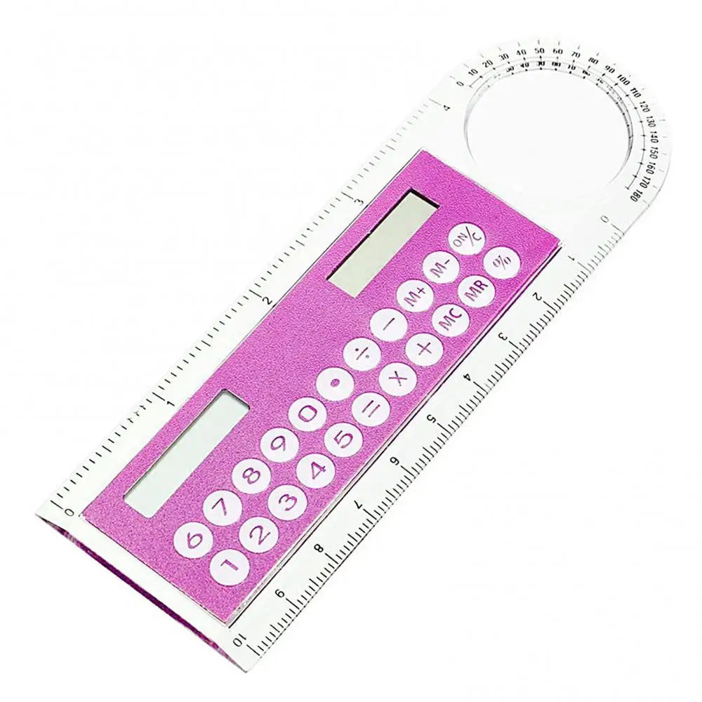 Solar Ruler Calculator with Magnifier Transparent Pocket Mini Calculator Stationery Math Toys School Electronics Calculator Shop1100073022 Store