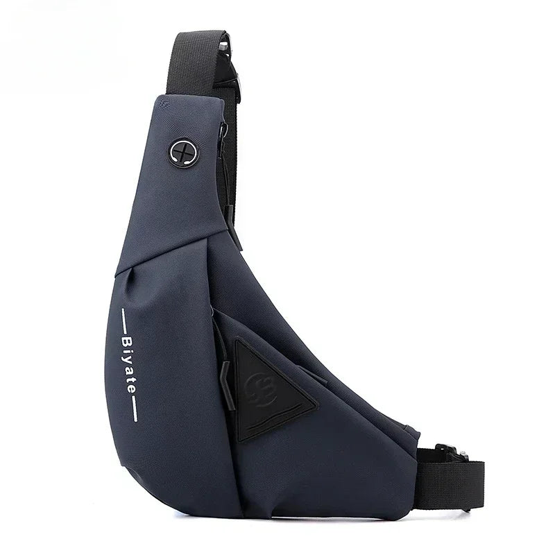 Bolso de hombro para hombre, bandolera Oxford impermeable con USB, bandolera multifunción, bolsa de pecho de viaje corta para bolsos de hombre