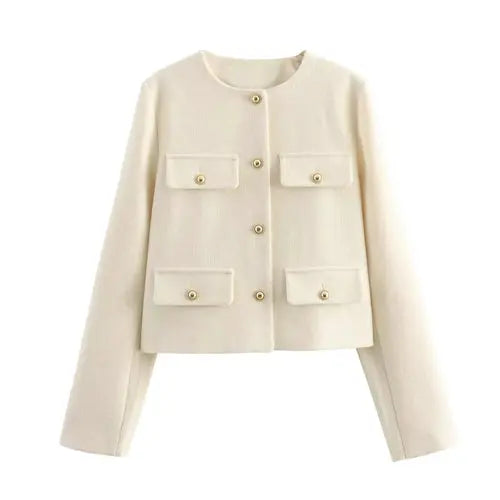 TRAF Woman Outerwears Autumn Long Sleeve Cropped Jacket For Women