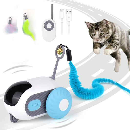 Smart Cat Toy 2 Modes Automatic Moving Remote Controlled Toy Car for Cats Dogs Interactive Playing Kitten Training Pet Supplies Stone's Store