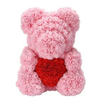 40/25cm Blue Rose Bear Heart Artificial Flower Rose Teddy Bear For
