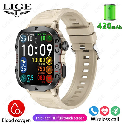 Smart Watch for Xiaomi Military GPS Tracker Men IP68 5ATM Outdoor Sports Fitness Tracker Health Monitor 1.96" BT Call Smartwatch LIGE SmartWatch Official Store
