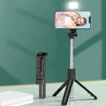 Trípode para palo selfi inalámbrico con luz y control remoto Bluetooth