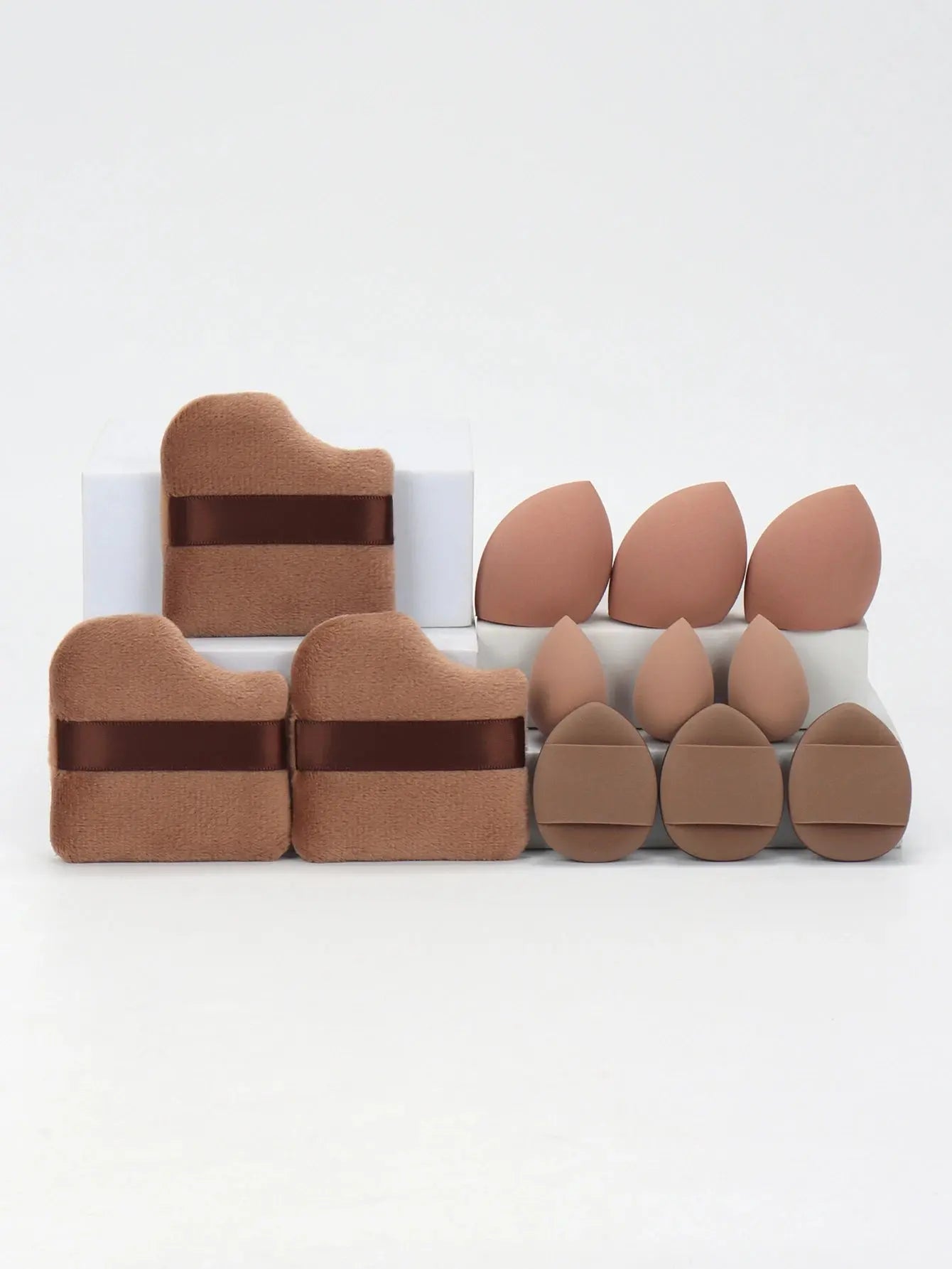 12-Piece All-Purpose Makeup Sponge Set, Made of 3 Loose Powder Puffs, 3 Mini Air Cushion Puffs, 3 Beauty Eggs and 3 Mini Beauty Shop Cherry Darling Store