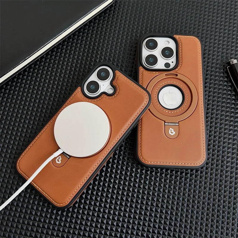 Luxe Guard: Shockproof Magnetic Stand Phone Case