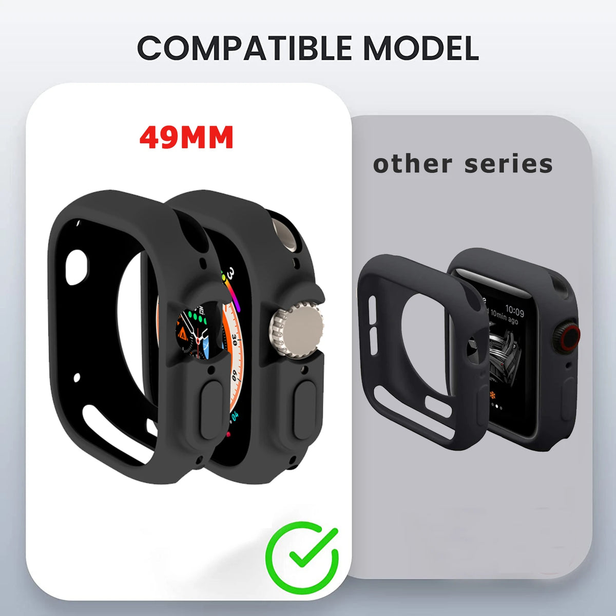 Soft Silicone Case for Apple Watch 8 Ultra 49MM 45mm 42MM 38MM Cover Protection For iWatch series 7 6 5 4 SE 40 44 41mm Bumper