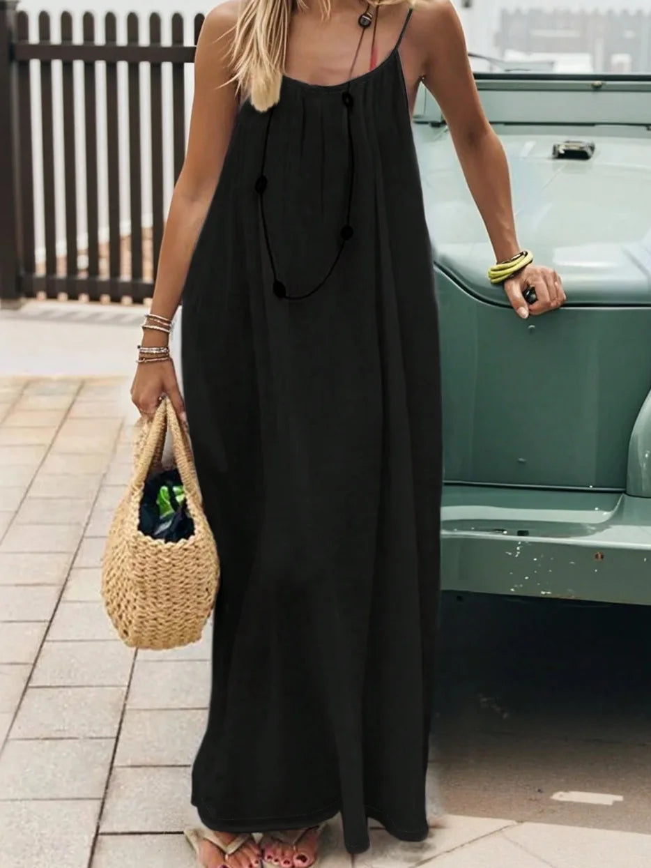 BreezeMuse™ Maxi sin Espalda 🌸 — Ajuste Regulable, Fluidez de Verano