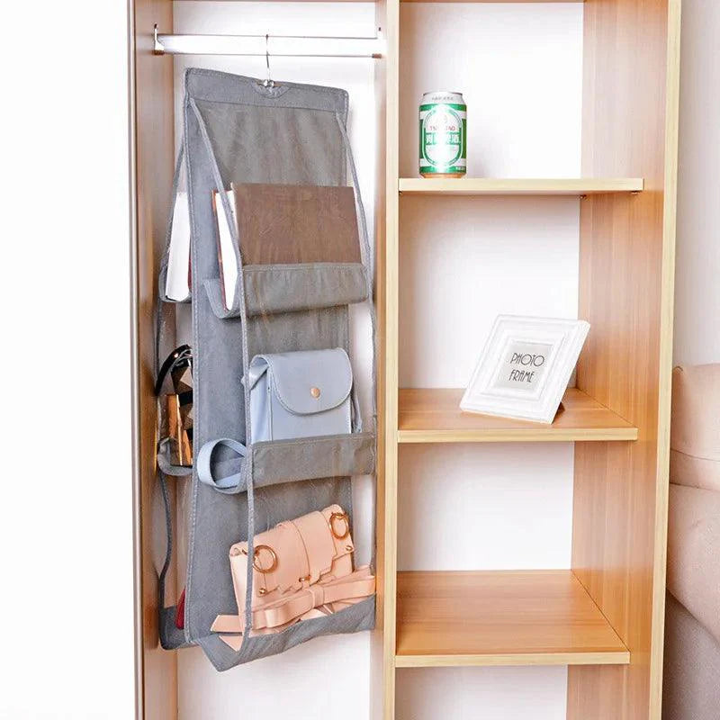 Premium Oxford Cloth Handbag Hanging Organizer - Multi-Compartment Closet Storage Solution for Purses, Bags, & Accessories Longjiama IT Store
