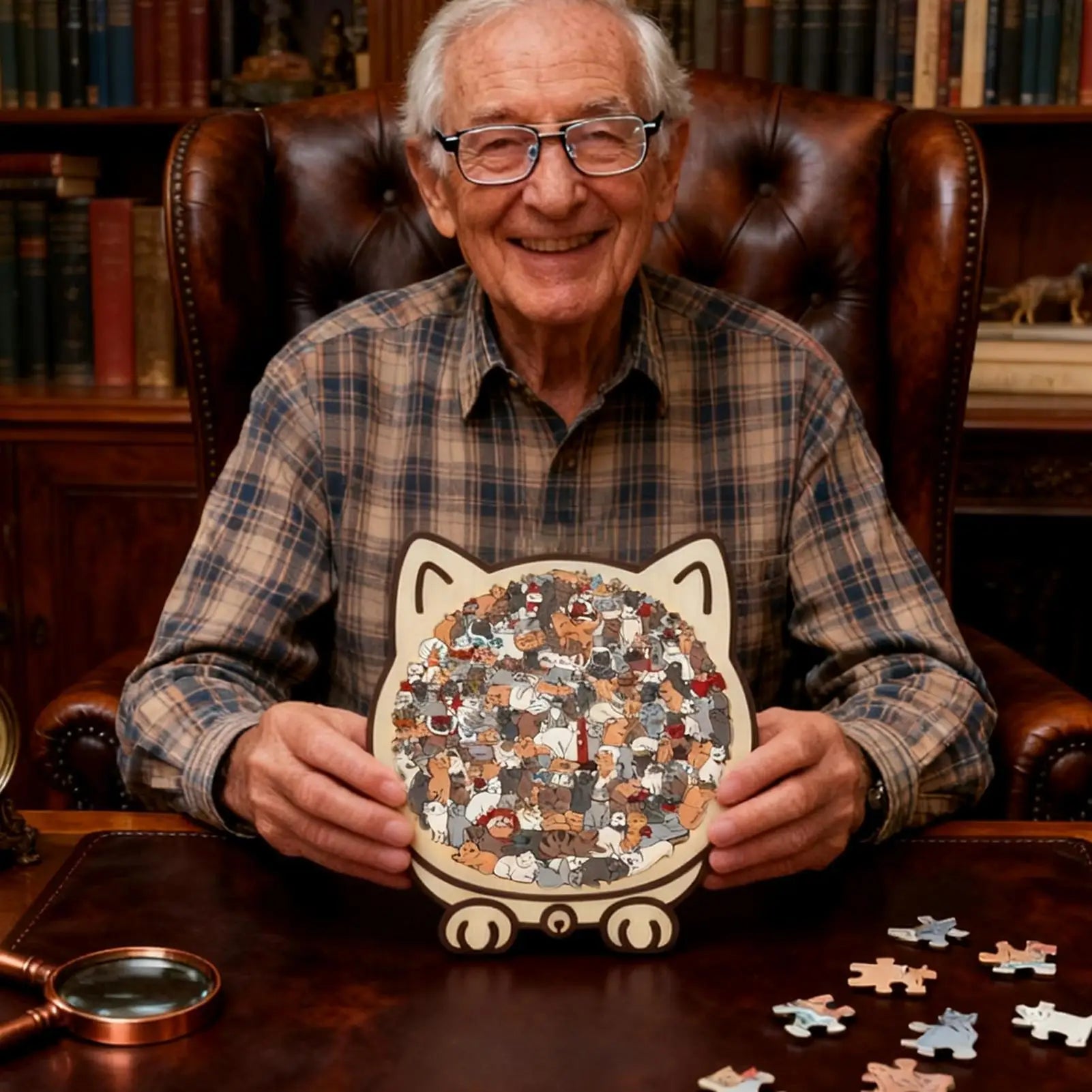 SereniCat™ 135-Piece Wood Puzzle 😺🌈