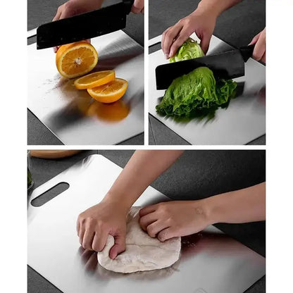 Camping Cutting Board Double-Sided Titanium Kitchen Chopping Board Kitchen Stainless Steel Cutting Board for Kitchen, Heavy Duty Yolo Waku Store