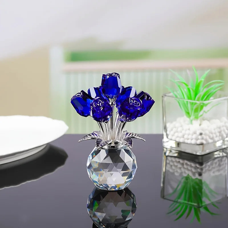 CrystalBloom™ Rose Figurine 🌹✨ — Timeless Beauty in Glass