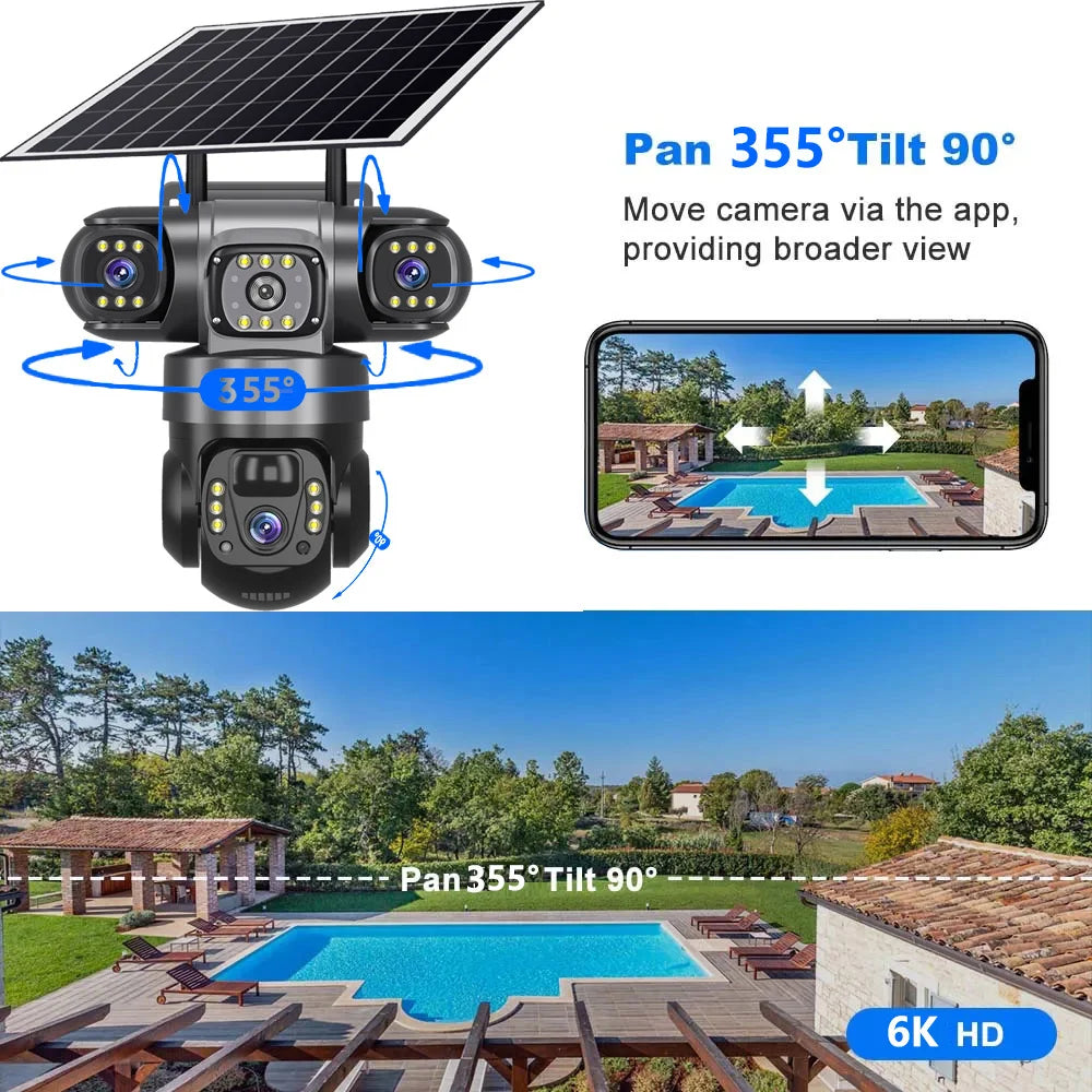 See It All: Triple-Lens Solar 360° Dome Camera