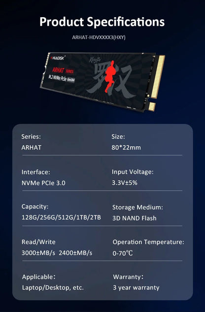 HUADISK M.2 NVMe PCIe SSD 128GB 256GB 512GB Hard Disk M2 NVMe 2280 1TB 2TB Internal Solid State Drive For Laptop Desktop SSD storage Store