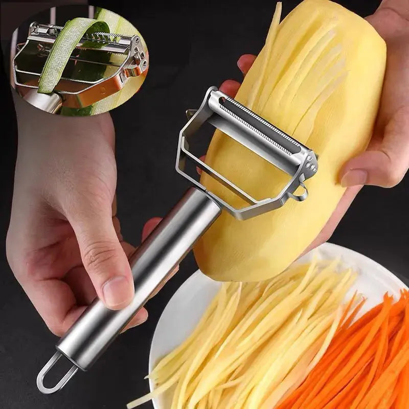 Kitchen Vegetable Peeler Stainless Steel Melon Planer Double-Head Peeler Fruit And Vegetable Peeler Tianyi Home Flagship Store