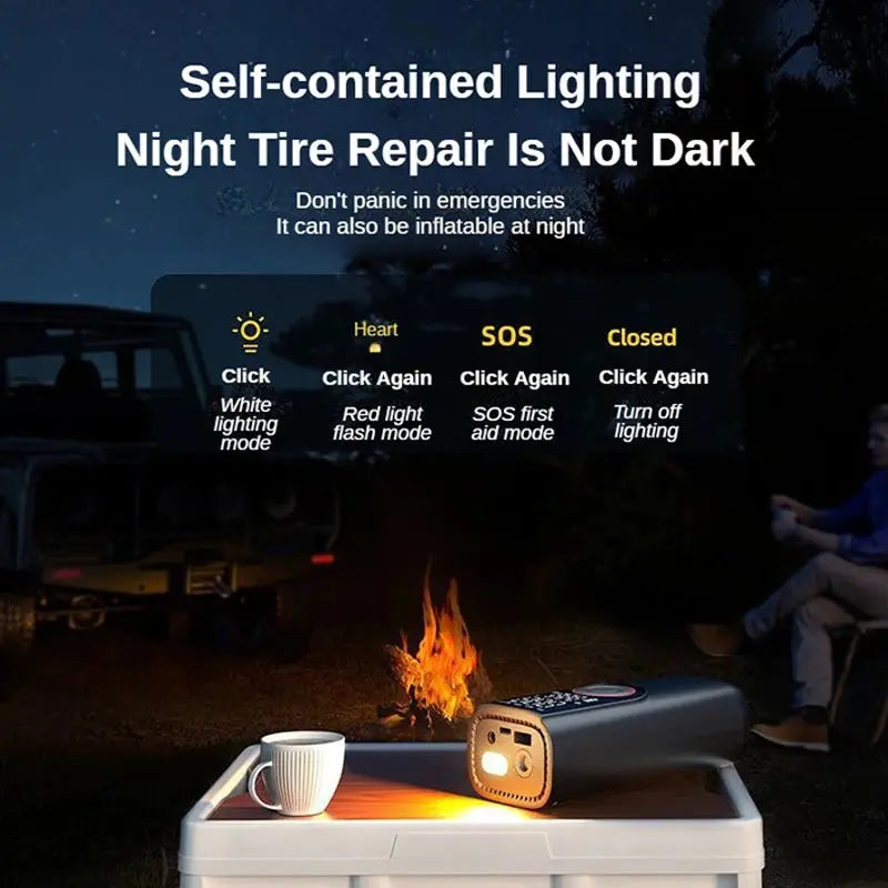 Wireless Tire Inflator Pump 6000mAh Electric Portable Car Air
