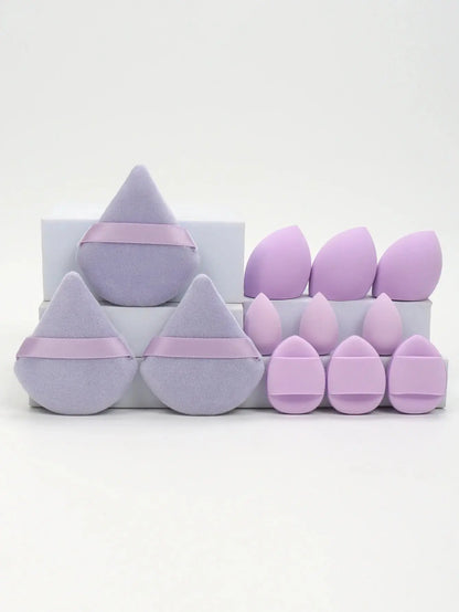 12-Piece All-Purpose Makeup Sponge Set, Made of 3 Loose Powder Puffs, 3 Mini Air Cushion Puffs, 3 Beauty Eggs and 3 Mini Beauty Shop Cherry Darling Store