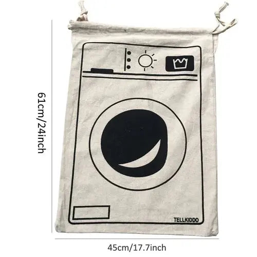 Large Cotton and Linen Laundry Bag Clothes Toys Storage Bag Printing