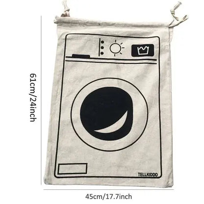 Large Cotton and Linen Laundry Bag Clothes Toys Storage Bag Printing